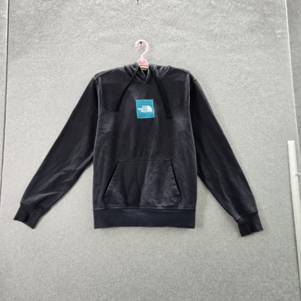 The North Face Men Hoodie S Black Fleece Center Box Logo Embroidered READ